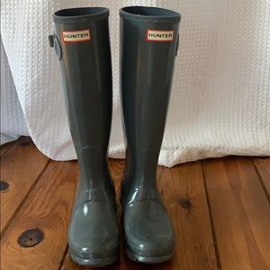 Women’s Original Tall Gloss Rain Boots: Gray